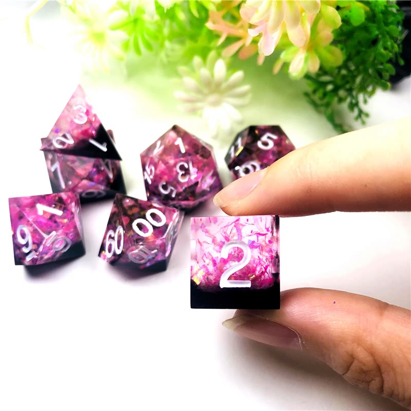 Black powder sharp corner dice set (2)