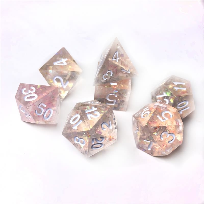 Sakura pink sharp dice set (5)